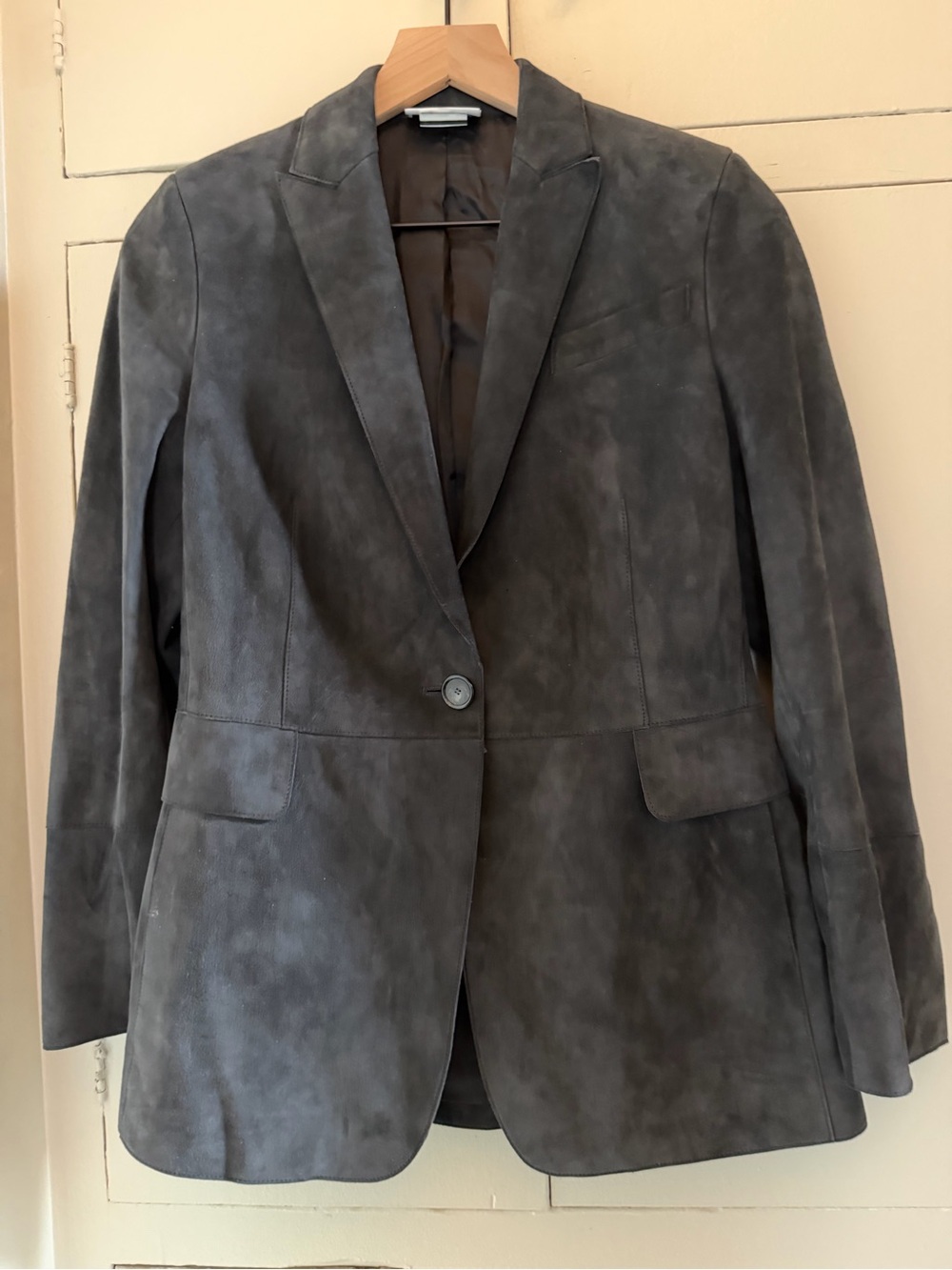Akris Punto Suede Blazer Jacket - Gray